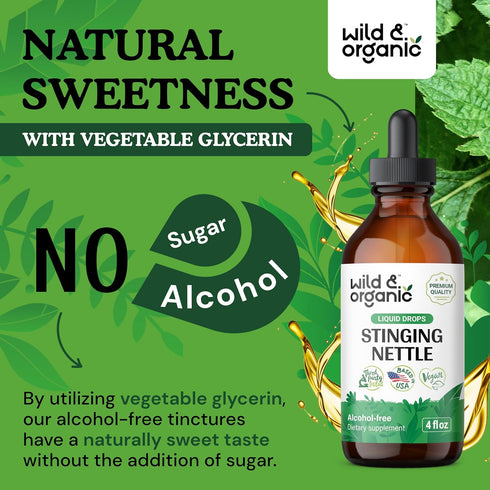 Stinging Nettle Root Tincture - Urinary Tract Support w/Organic Stinging Nettle Root - Vegan Stinging Nettle Root Extract for Antioxidant Support ...