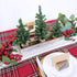 Winlyn 3 Pack Mini Canadian Pine Trees with Wood Bases Artificial Miniature Christmas Trees and Rustic Planter for Holiday Season Tabletop Decorat...