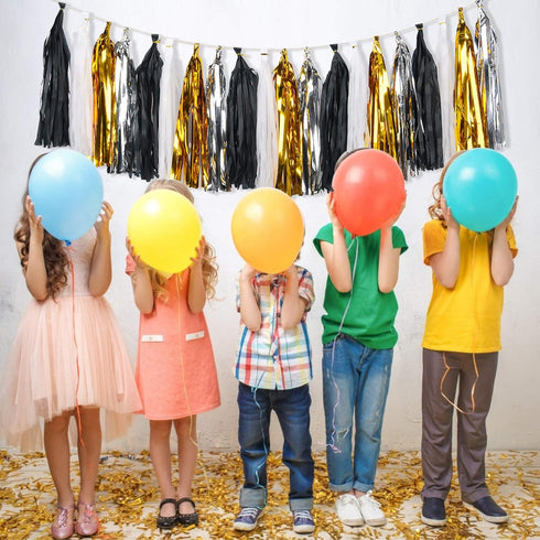 MerryNine Tissue Tassels Garlands 30PCS, 14 Inch Garland Banner Paper Tassels for Wedding, Baby Shower, Event & Party Supplies Decoration (Gold/Si...