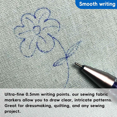 7 Colors Heat Erasable Pens for Sewing with 21 Erasable Pens Refill, 0.5mm Heat Erasable Fabric Marking Pens for Sewing, Dressmaking Embroidery Pe...