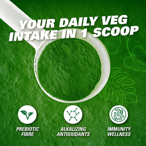 EHP Labs OxyGreens Super Greens Powder - Spirulina & Chlorella Superfood, Green Juice Powder & Greens Supplements with Prebiotic Fibre, Antioxidan...