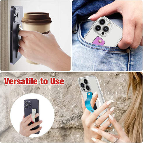 Cobee Phone Loop Finger Holders, 5 Pcs Phone Strap Grip Holder Telescopic Cell Phone Stands Universal Silicone Colorful Phone Grip Stand Compatibl...