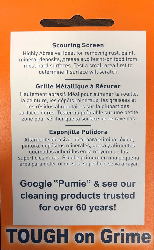 Pumie Flexible Scrubbing Screen for Household Cleaning, Abrasive Grit Screen, Clean Grills, Remove Carbon, Rust and Scale, 5.5" x 4", (1 Screen), ...