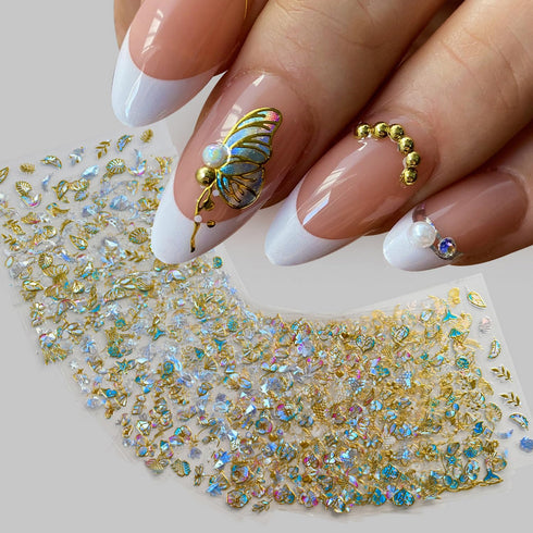 20 Sheets Butterfly Nail Art Stickers Decals Gold 3D Self-Adhesive Nail Decals Floral Designs Nails Supplies Spring Summer Butterfly Nail Stickers...