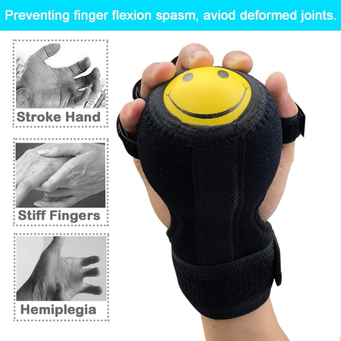 Anti-Spasticity Ball Splint & Finger Posture Corrector for Stroke Hand, Functional Split-fingered Hand Wrist Support, Orthosis Rehabilitation For ...