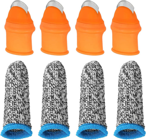 PATIKIL Large Silicone Thumb Knife Kit, 2 Set/4Pcs Harvesting Plant Knife Finger Guard Protector Gardening Trim Tools for Picking Fruit Vegetable,...