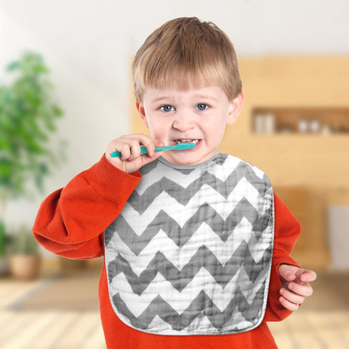 Zainpe 4Pcs Muslin Cotton Feeding Bibs for Baby Love Heart XOXO Trees Extra Large Adjustable Bib with 4 Absorbent Soft Layers Machine Washable Bur...