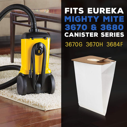 LotFancy Vacuum Bags, 9PCS Replacement Dust Bags for Eureka and Sanitaire Cleaner MM Style, Mighty Mite 3670 3680 4100 4300 5180 Series Canisters,...