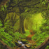 Tushelia Forest Tapestry Psychedelic Tree Cave Tapestries Fantasy Nature Landscape Backdrop Tapestries Stream Through Rainforest Jungle Tapestry W...