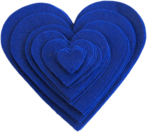 Playfully Ever After 1 to 6 inch Multi-Size Pack Stiff Felt Hearts 18pc (Blue)...