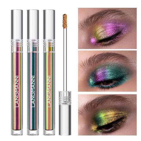 Jolilab Metallic Liquid Chameleon Eyeshadow, Multi-Dimensional Eye Looks, Long-lasting Holographic Glitter Multichrome Eyeshadows Makeup (#Peacock...