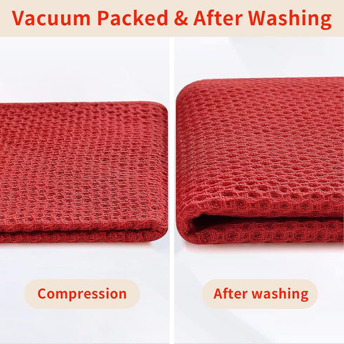 Homaxy 100% Cotton Waffle Weave Kitchen Dish Cloths, Ultra Soft Absorbent Quick Drying Dish Towels, 12 x 12 Inches, 6-Pack, Brick Red...