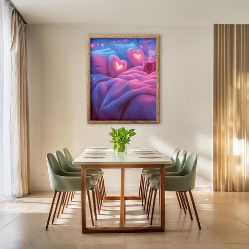 Posterizer 1 pcs-cozy Valentine’s Day night in bed-cute poster -2-Romantic Art-Holiday Poster Collection-Gift for Couples boyfriend girlfriend Hus...