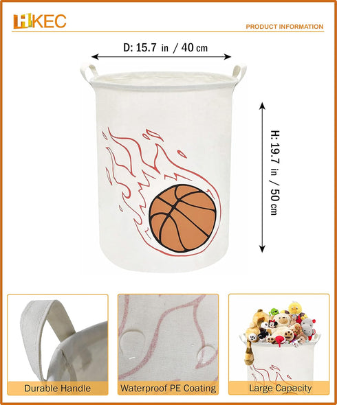 19.7’’ Basketball Laundry Hamper, Dirty Clothes Hamper for Boys Room,Sports Laundry Basket,Toy Bins, Gift Baskets,Baby Nursery(Basketball)...