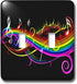 3dRose lsp_167166_2 Music Notes in Neon Rainbow Colors Toggle Switch, Multicolor...