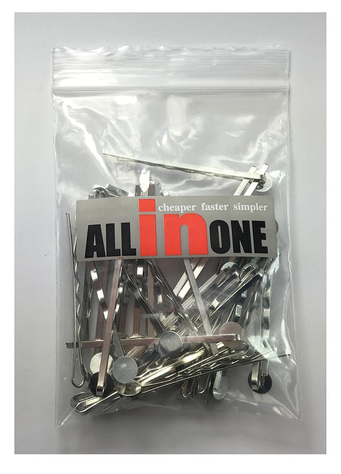 50pcs 55mm Silver Tone Bobby Pins Hair Clips with Glue On Flat Pads for DIY...