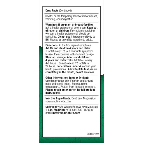 BHI Nausea Natural Relief 7 Multi-Symptom Homeopathic Active Ingredients Help Relieve Nausea, Vomiting, Bloating & Indigestion Non-Drowsy Remedy S...