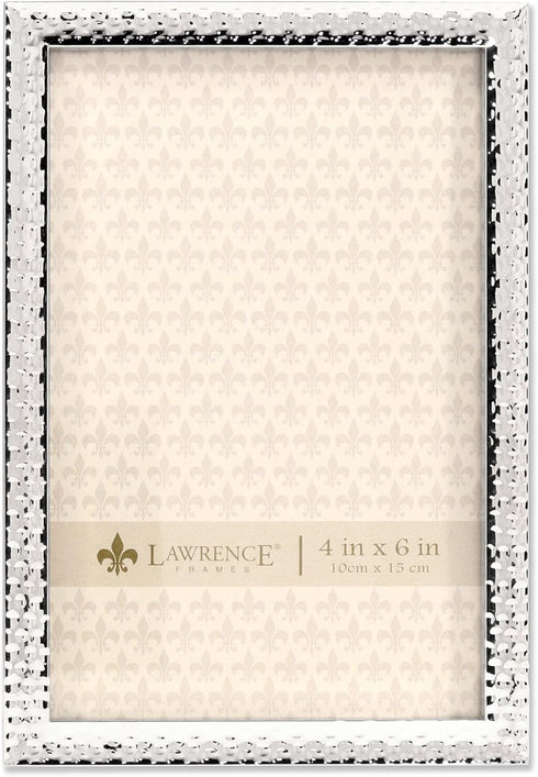 Lawrence Frames Metal Picture Frame with Hammer Effect, 4x6, Silver...