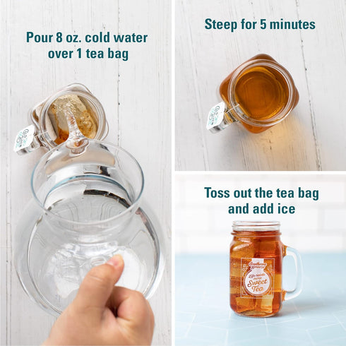 Southern Breeze Cold Brew Sweet Tea Mango Iced Tea with Black Tea and Zero Carbs Zero Sugar, 20 Individually Wrapped Tea Bags, Pack of 4...
