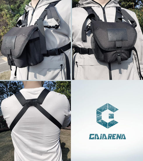 GAIARENA Binocular Harness Chest Pack, Waterproof Bino Harness with Rangefinder Pouch for 20x50 Binoculars Bino Chest Harness Adjustable Binocular...