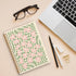 Retro 70s Groovy Pink Flower Sage Green Distorted Checkered Lined Hardcover College Ruled Spiral Notebook Journal for Work Notes Journaling 5.5×8....