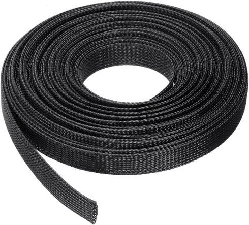 uxcell 50 Ft - 1 Inch Expandable Braided Cable Sleeve, PET Cable Management Wire Sleeving Cord Protector, Wire Wrap Loom Tube for TV Computer Audi...