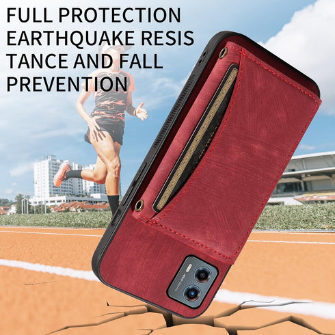 Phone Case for Motorola Moto G 5G 2023 Wallet Cover with Crossbody Shoulder Strap and Leather Credit Card Holder Pocket Slim Stand Cell Accessorie...