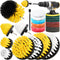 24pcs Drill Brush Attachment Set, 8pcs Scrubber Brushes with 9pcs Scouring Pad 3pcs Scrubbing Sponge 2pcs White Wool Pad 1pcs Backer and 1pcs Exte...