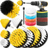 24pcs Drill Brush Attachment Set, 8pcs Scrubber Brushes with 9pcs Scouring Pad 3pcs Scrubbing Sponge 2pcs White Wool Pad 1pcs Backer and 1pcs Exte...