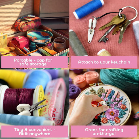 JubileeYarn Itty Bitty Snippy Portable Keychain Scissors - Shock Blue - 1 Scissor...