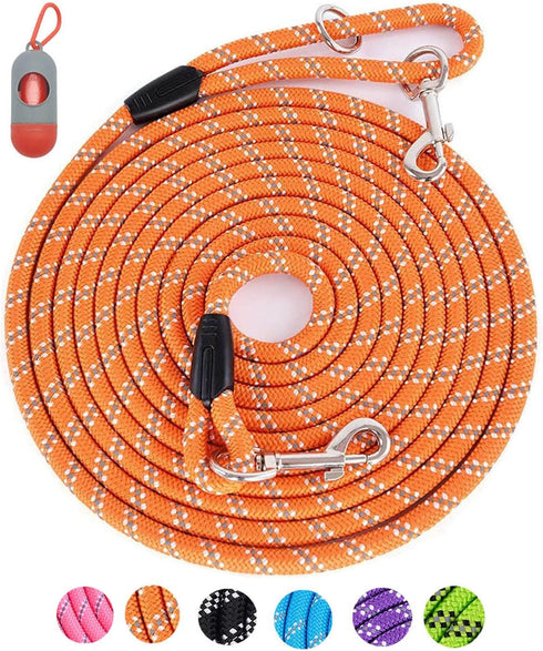 Long Dog Leash for Dog Training 20FT, Heavy Duty Dog Lead for Large Medium Small Dogs Outside Walking, Playing, Camping, or Yard,Orange...
