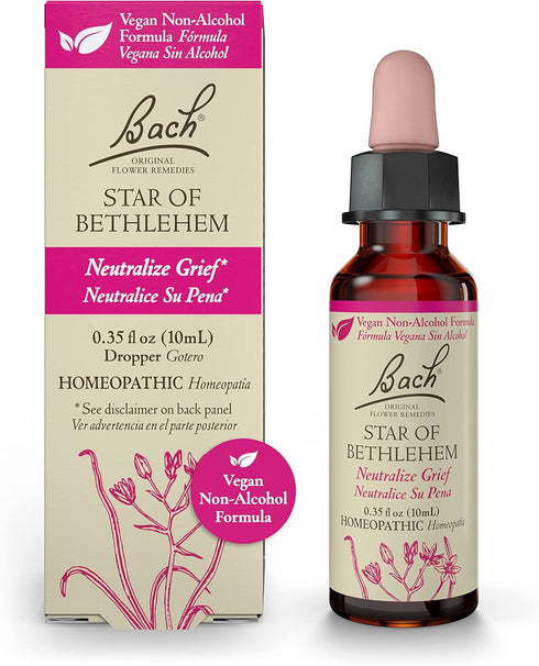 Bach Original Flower Remedies, Star of Bethlehem for Grief and Shock (Non-Alcohol Formula), Natural Homeopathic Flower Essence, Vegan, 10mL Droppe...