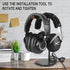 Headphone Stand, Walnut Wood Headset Stand, Support Dual Headphones Suspension & Aluminum Alloy Support Rod Hanger, Dual Headphones Stand,Headset ...