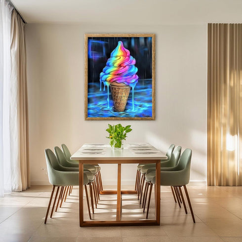 Posterizer 1 pcs-colorful melting ice cream-food and drink poster -1-Kitchen & Bar Art Gift for Men Women Teens Art for Cafe, Restaurant, Coffee ...