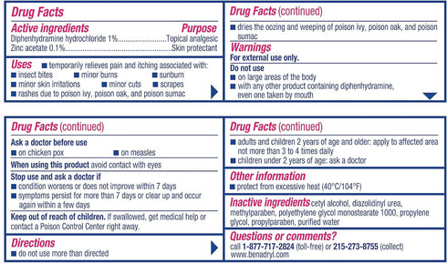 Benadryl Original Strength Anti-Itch Cream, Bug Bite Itch Relief, Diphenhydramine HCl Topical Analgesic & Zinc Acetate Skin Protectant, Great for ...