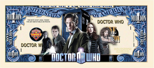 Set of 50 - Limited Edition Doctor Who Collectible Million Dollar Bill...