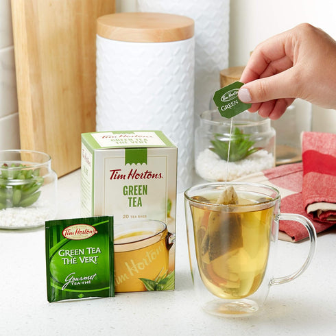 Tim Hortons Green Tea Bags, 20 count, 40g | 1.4oz {Imported from Canada}...