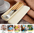 Reusable Travel Utensils with Case, 4pcs Portable Cutlery Set, Knives Fork and Spoon Set for Lunch Box, Portable Silverware Set for Travel Camping...