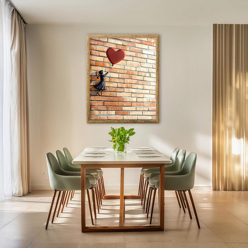 Posterizer 1 pcs-girl with heart balloon-cute girly abstract poster -4-Romantic Art Gift for Daughter, Son, Kids Decor for nursery toddlers kids r...