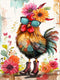 Ekuxom Chicken Diamond Art Kits for Adults, 5D Chicken Diamond Painting Kits for Adults, Round Full Drill Diamond Art Kits for Adults Chickens for...
