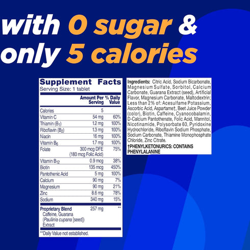 Alka-Seltzer Energy Boost: Caffeine & Guarana, B Vitamins, Supports Mental Alertness and Physical Energy, Daily Energy Supplement, Fizzy Tablets, ...
