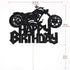 Happy Birthday Cake Topper Black Flash Motorcycle Party Decoration Birthday Party Cake Decoration...
