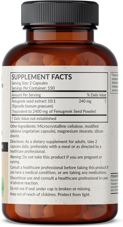 Futurebiotics Fenugreek Extra Strength 2400 MG Supports Overall Good Health & Well-being, Non-GMO, 300 Vegetarian Capsules...