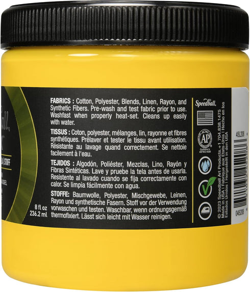 Speedball Flex Fabric Screen Printing Ink, 8-Ounce, Canary for T-Shirt and Silkscreen Printmaking, New for 2023...