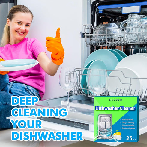 Dishwasher Cleaner and Deodorizer Tablet 25 Count, Deep Cleaning Tablet Helps Remove Limescale, Mineral Buildup and Odor, Formulated to Clean Insi...