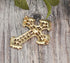 Gyn&Joy Golden Tone Clear Crystal Rhinestones Holy Cross Brooch Pin...