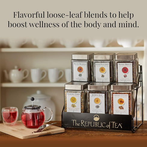 The Republic of Tea Jasmine Jazz Green Full-Leaf Loose Tea 3.0 oz Tin | Steeps 50 Cups | Caffeinated...