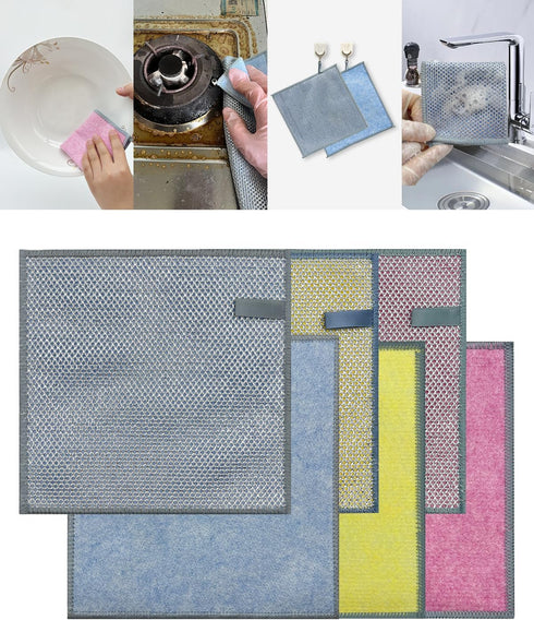 Multipurpose Wire Dishwashing Rags for Wet and Dry?Dish Rags for Washing Dishes, Non Scratch Wire Dishcloth? Wire Dishcloths for Kitchen? Wire Mir...