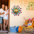 Metal Sun Wall Decor Outdoor Sunface Yard Art Porch Door Patio Garden Home Indoor Sculpture Decorations, 12 inch -A...