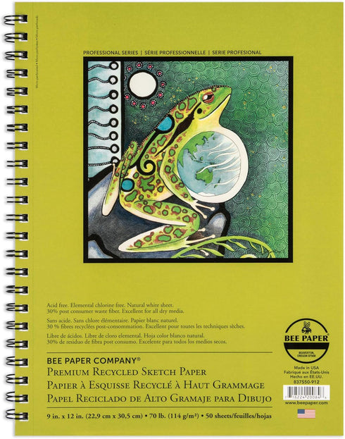 Bee Paper - 9"x 12" Premium Recycled Sketching Paper Pad, 50 Sheets...